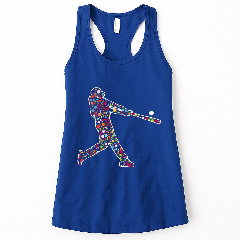 Dot Day Baseball Player Swing Womens Tank Top