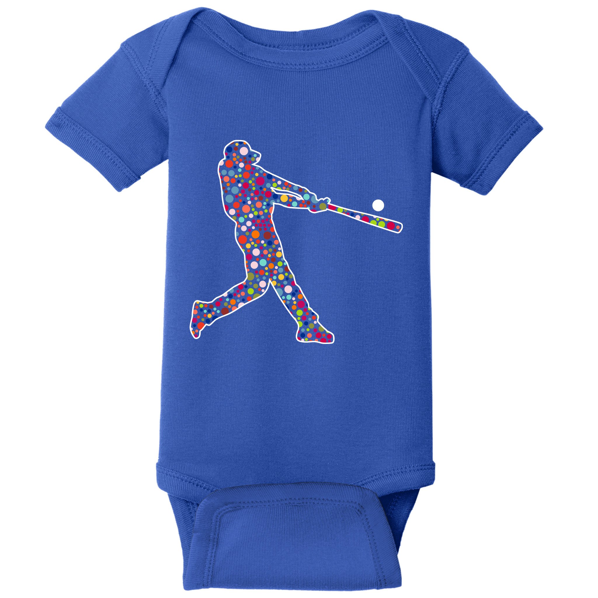 Dot Day Baseball Player Swing Baby Bodysuit