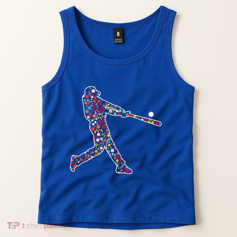 Dot Day Baseball Player Swing Tank Top