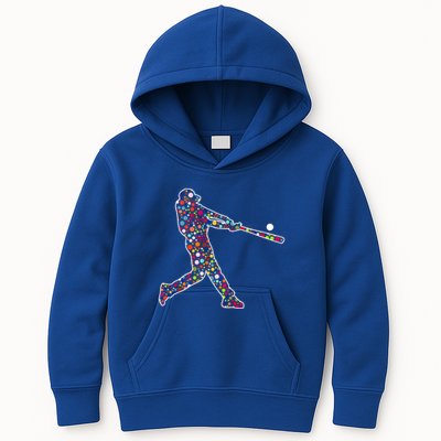 Dot Day Baseball Player Swing Kids Hoodie