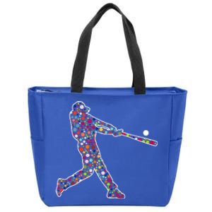 Dot Day Baseball Player Swing Zip Tote Bag