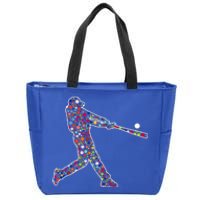 Dot Day Baseball Player Swing Zip Tote Bag