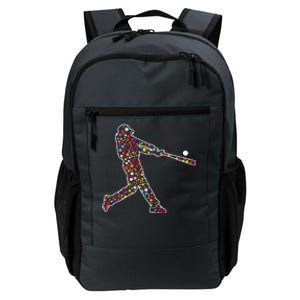 Dot Day Baseball Player Swing Daily Commute Backpack