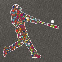 Dot Day Baseball Player Swing Cotton Canvas Backpack