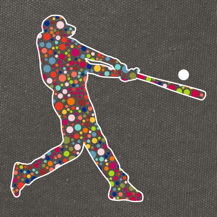 Dot Day Baseball Player Swing Cotton Canvas Backpack