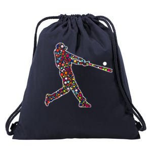 Dot Day Baseball Player Swing Drawstring Bag