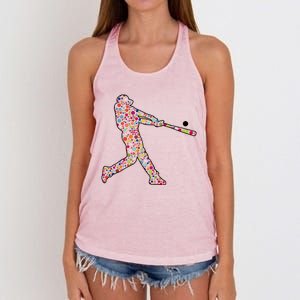 Dot Day Baseball Player Swing Women's Knotted Racerback Tank