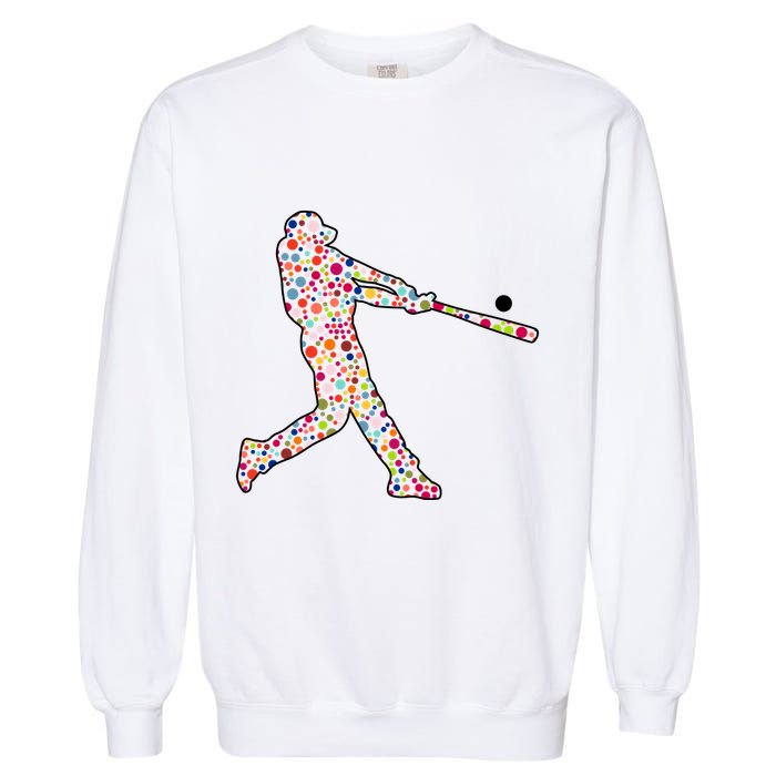 Dot Day Baseball Player Swing Garment-Dyed Sweatshirt