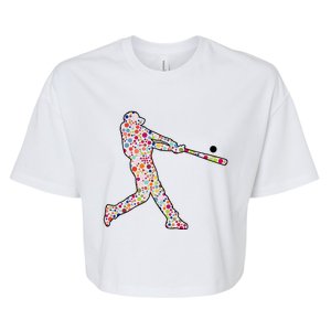 Dot Day Baseball Player Swing Bella+Canvas Jersey Crop Tee