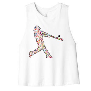 Dot Day Baseball Player Swing Women's Racerback Cropped Tank