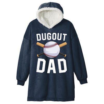 Dugout Dad Baseball Daddy Funny Baseball FatherS Day Gift Hooded Wearable Blanket