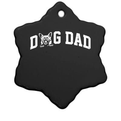 Dog Dad Corgi Lover Ceramic Star Ornament