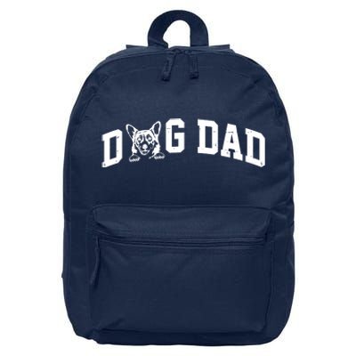 Dog Dad Corgi Lover 16 in Basic Backpack