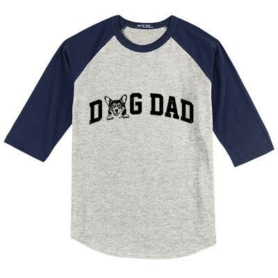 Dog Dad Corgi Lover Kids Colorblock Raglan Jersey
