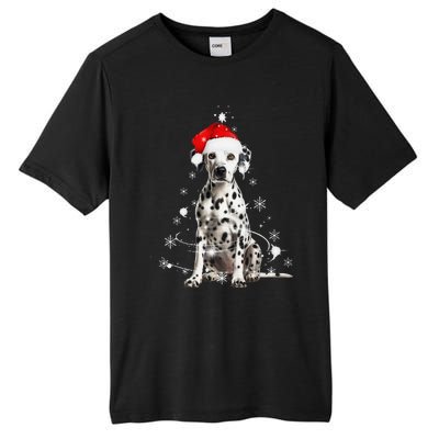 Dalmatian Dog Christmas Tree Santa Hat Lights Sweater Tall Fusion ChromaSoft Performance T-Shirt