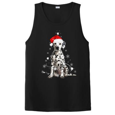 Dalmatian Dog Christmas Tree Santa Hat Lights Sweater PosiCharge Competitor Tank