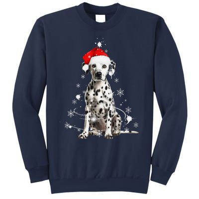 Dalmatian Dog Christmas Tree Santa Hat Lights Sweater Sweatshirt