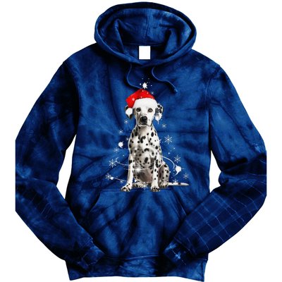 Dalmatian Dog Christmas Tree Santa Hat Lights Sweater Tie Dye Hoodie