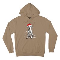 Dalmatian Dog Christmas Tree Santa Hat Lights Sweater Hoodie