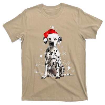 Dalmatian Dog Christmas Tree Santa Hat Lights Sweater T-Shirt