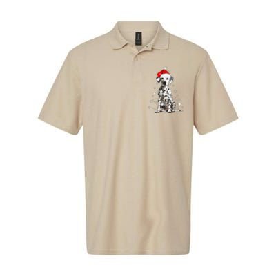 Dalmatian Dog Christmas Tree Santa Hat Lights Sweater Softstyle Adult Sport Polo