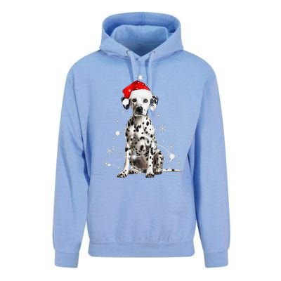 Dalmatian Dog Christmas Tree Santa Hat Lights Sweater Unisex Surf Hoodie