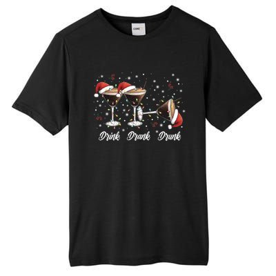 Drank Drunk Christmas Martini Cocktail Santa Hat Xmas Great Gift Tall Fusion ChromaSoft Performance T-Shirt