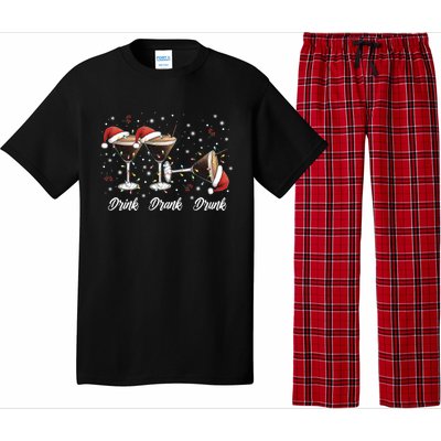 Drank Drunk Christmas Martini Cocktail Santa Hat Xmas Great Gift Pajama Set