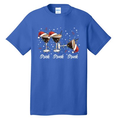 Drank Drunk Christmas Martini Cocktail Santa Hat Xmas Great Gift Tall T-Shirt