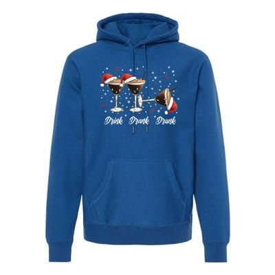 Drank Drunk Christmas Martini Cocktail Santa Hat Xmas Great Gift Premium Hoodie