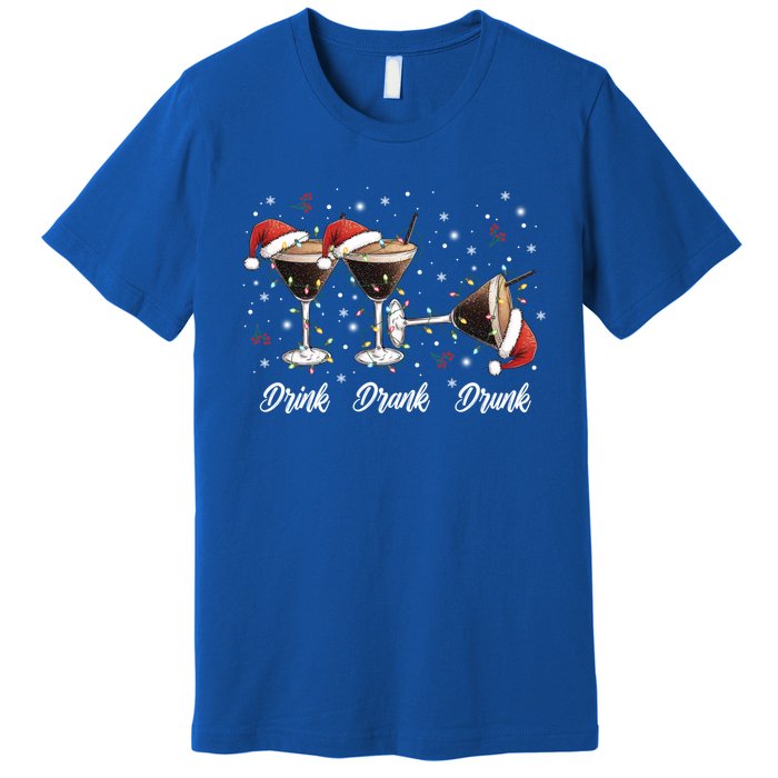 Drank Drunk Christmas Martini Cocktail Santa Hat Xmas Great Gift Premium T-Shirt