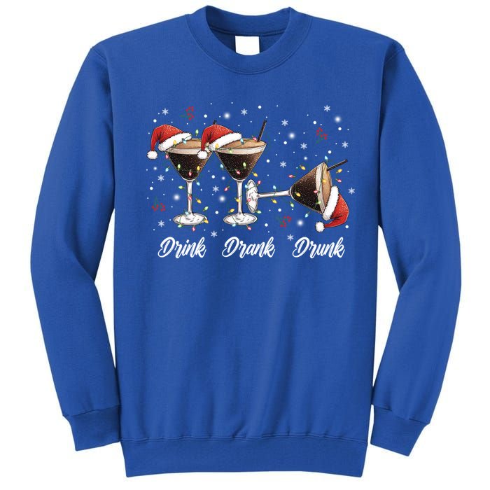 Drank Drunk Christmas Martini Cocktail Santa Hat Xmas Great Gift Tall Sweatshirt