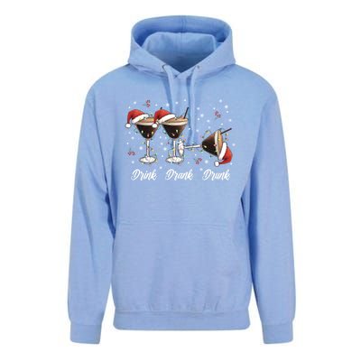 Drank Drunk Christmas Martini Cocktail Santa Hat Xmas Great Gift Unisex Surf Hoodie