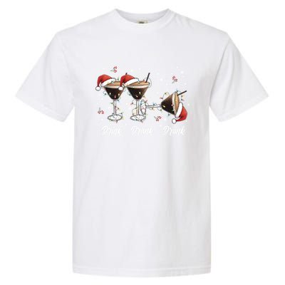 Drank Drunk Christmas Martini Cocktail Santa Hat Xmas Great Gift Garment-Dyed Heavyweight T-Shirt