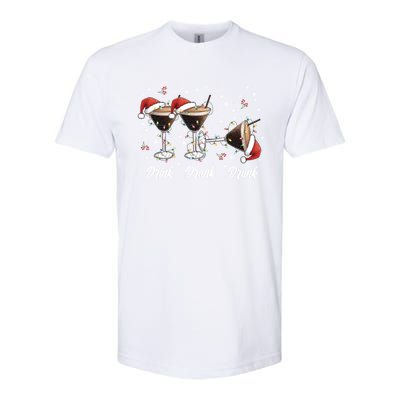 Drank Drunk Christmas Martini Cocktail Santa Hat Xmas Great Gift Softstyle CVC T-Shirt