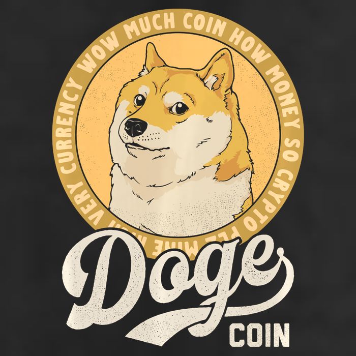 Dogecoin Doge Coin Logo Shiba Inu Dog Crypto Currency Meme 7 Panel Mesh Trucker Snapback Hat