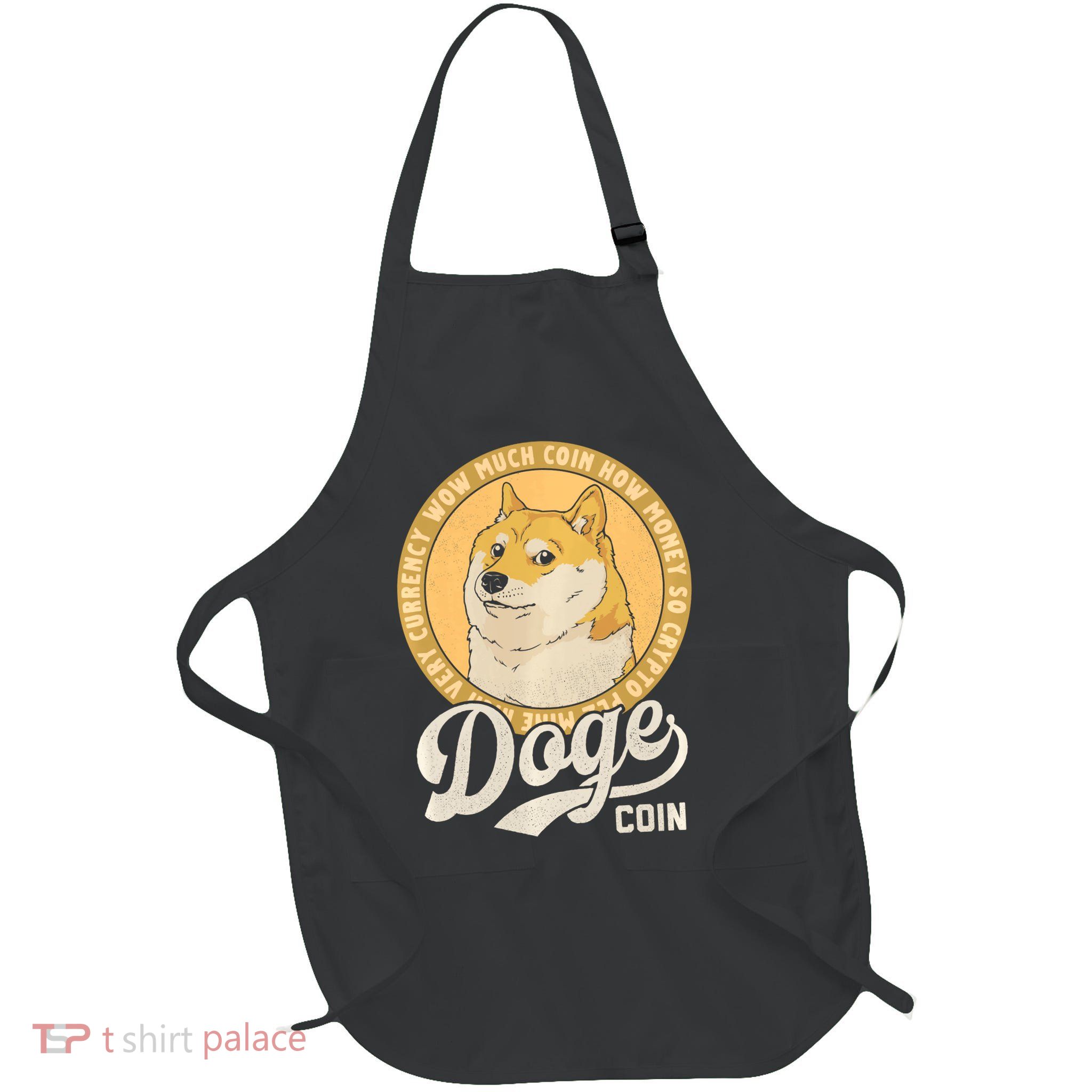 Dogecoin Doge Coin Logo Shiba Inu Dog Crypto Currency Meme Apron
