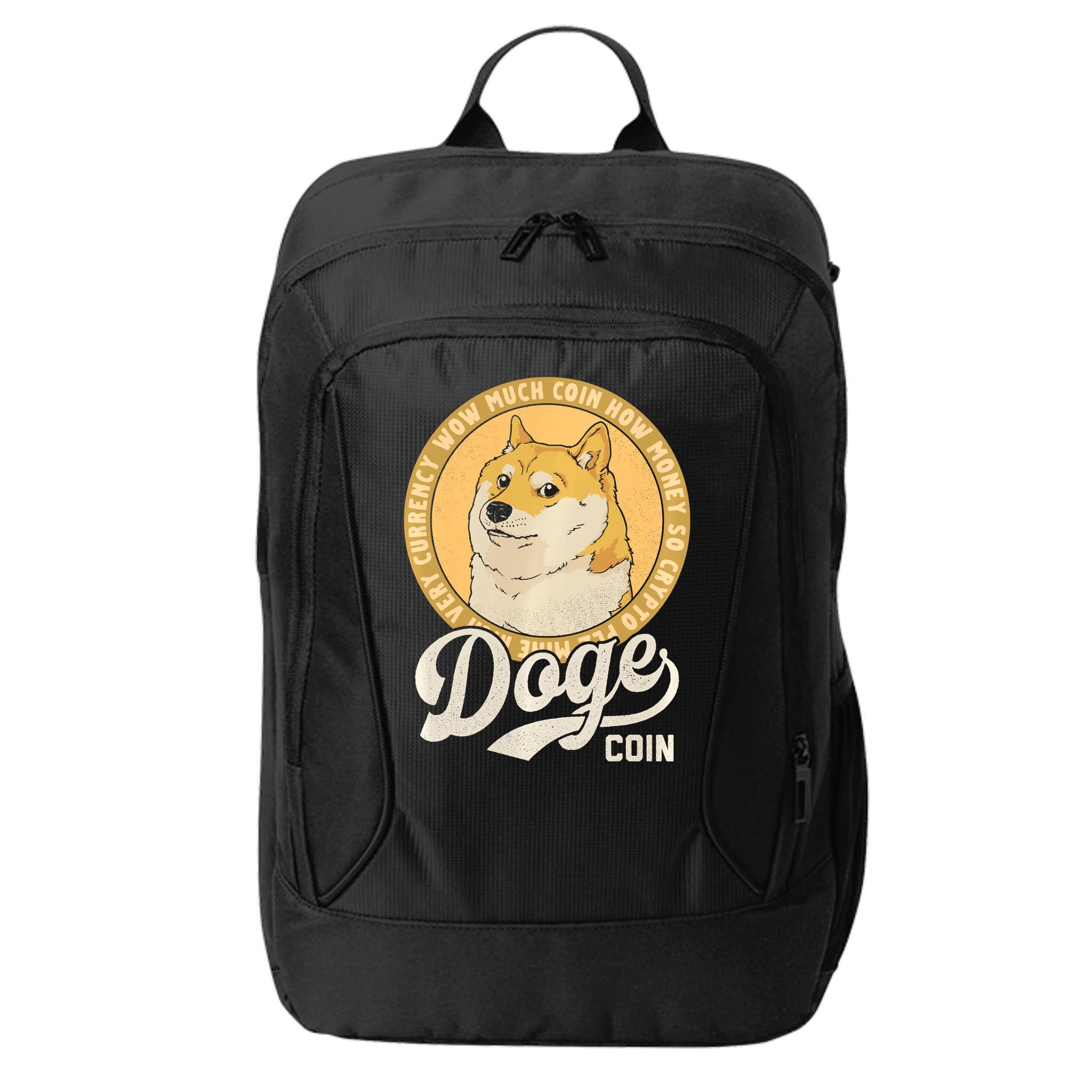 Dogecoin Doge Coin Logo Shiba Inu Dog Crypto Currency Meme City Backpack