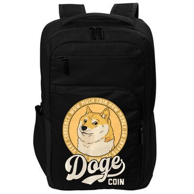 Dogecoin Doge Coin Logo Shiba Inu Dog Crypto Currency Meme Impact Tech Backpack