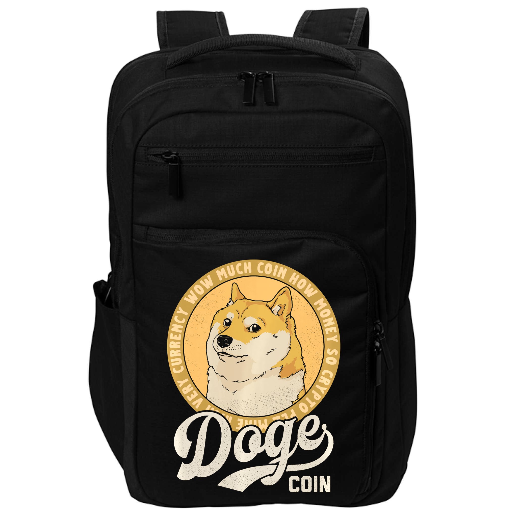 Dogecoin Doge Coin Logo Shiba Inu Dog Crypto Currency Meme Impact Tech Backpack