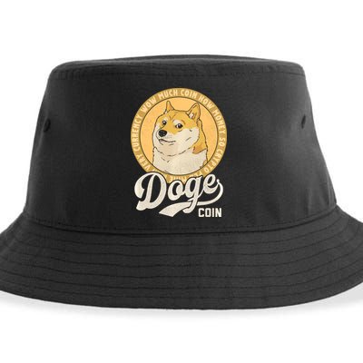 Dogecoin Doge Coin Logo Shiba Inu Dog Crypto Currency Meme Sustainable Bucket Hat