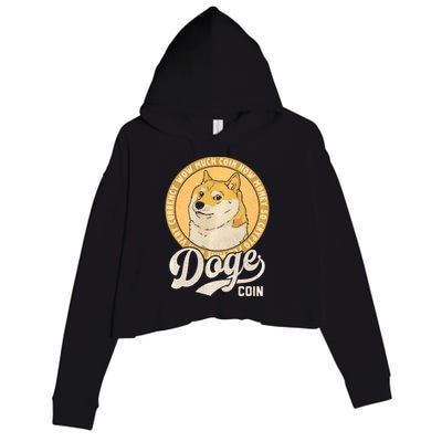 Dogecoin Doge Coin Logo Shiba Inu Dog Crypto Currency Meme Crop Fleece Hoodie