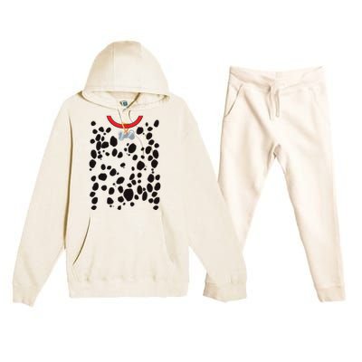 Dog Dalmatian Costume Dalmations Spots Puppy Print Halloween Premium Hooded Sweatsuit Set