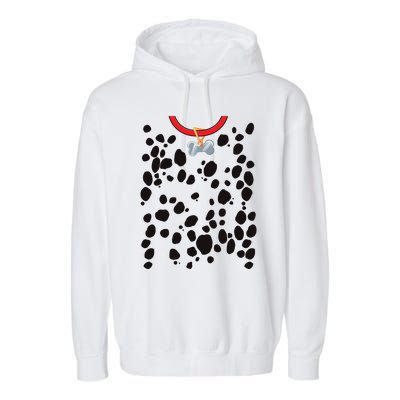 Dog Dalmatian Costume Dalmations Spots Puppy Print Halloween Garment-Dyed Fleece Hoodie