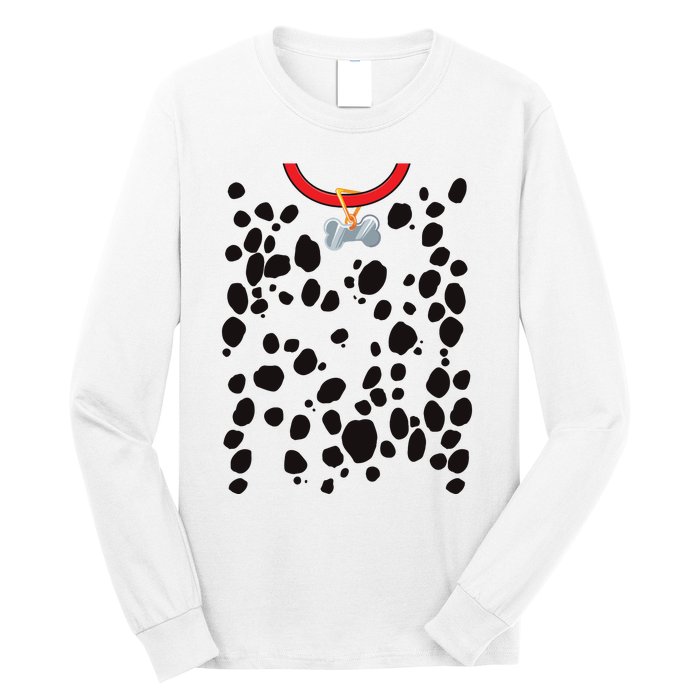 Dog Dalmatian Costume Dalmations Spots Puppy Print Halloween Long Sleeve Shirt