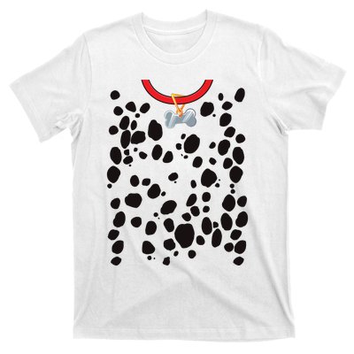 Dog Dalmatian Costume Dalmations Spots Puppy Print Halloween T-Shirt