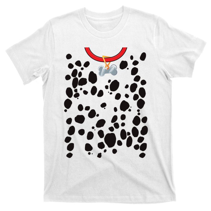 Dog Dalmatian Costume Dalmations Spots Puppy Print Halloween T-Shirt