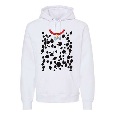 Dog Dalmatian Costume Dalmations Spots Puppy Print Halloween Premium Hoodie