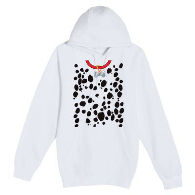 Dog Dalmatian Costume Dalmations Spots Puppy Print Halloween Premium Pullover Hoodie