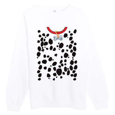 Dog Dalmatian Costume Dalmations Spots Puppy Print Halloween Premium Crewneck Sweatshirt